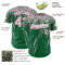 Custom Kelly Green Light Pink-White Distressed Scratch Brush Stroke Authentic Baseball Jersey