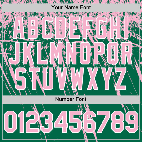 Custom Kelly Green Light Pink-White Distressed Scratch Brush Stroke Authentic Baseball Jersey