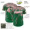 Custom Kelly Green Medium Pink-White Distressed Scratch Brush Stroke Authentic Baseball Jersey