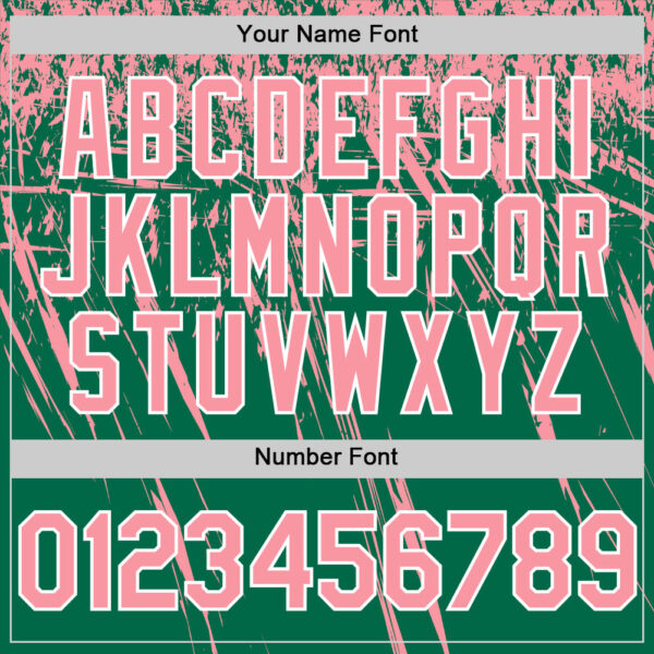 Custom Kelly Green Medium Pink-White Distressed Scratch Brush Stroke Authentic Baseball Jersey
