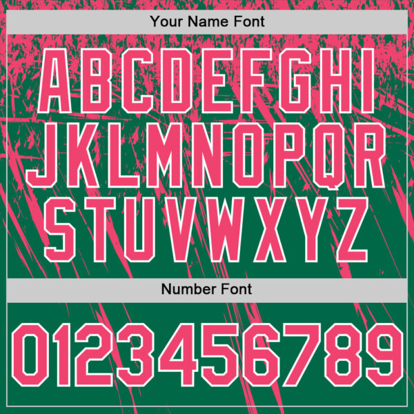 Custom Kelly Green Neon Pink-White Distressed Scratch Brush Stroke Authentic Baseball Jersey