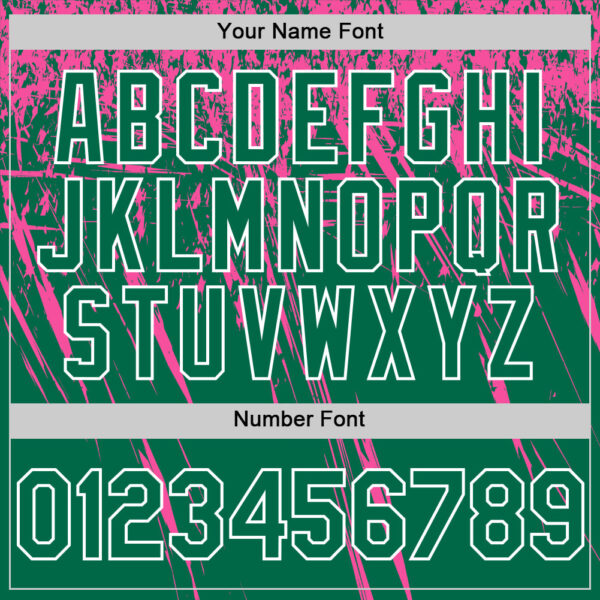 Custom Kelly Green Pink-White Distressed Scratch Brush Stroke Authentic Baseball Jersey