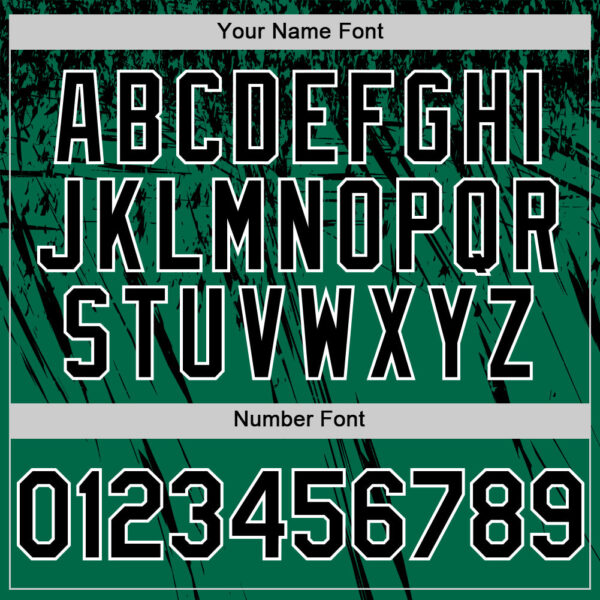 Custom Kelly Green Black-White Distressed Scratch Brush Stroke Authentic Baseball Jersey