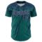Custom Teal Navy-Gray Distressed Scratch Brush Stroke Authentic Baseball Jersey