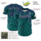 Custom Teal Navy-Gray Distressed Scratch Brush Stroke Authentic Baseball Jersey