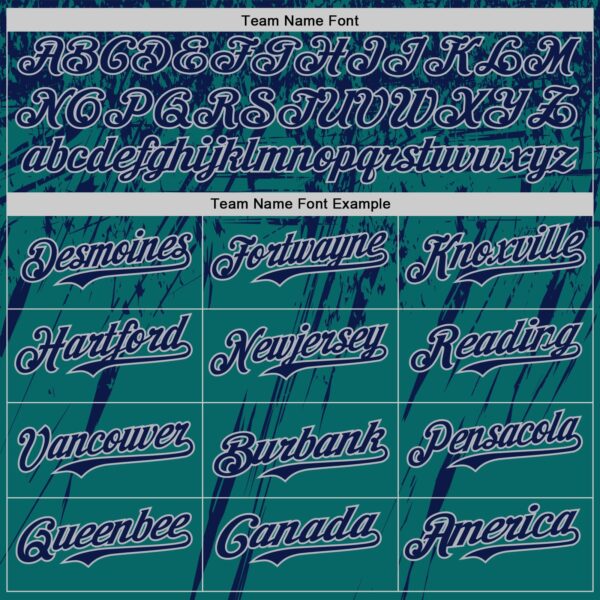 Custom Teal Navy-Gray Distressed Scratch Brush Stroke Authentic Baseball Jersey