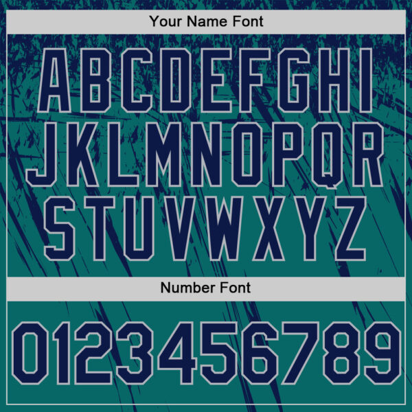 Custom Teal Navy-Gray Distressed Scratch Brush Stroke Authentic Baseball Jersey