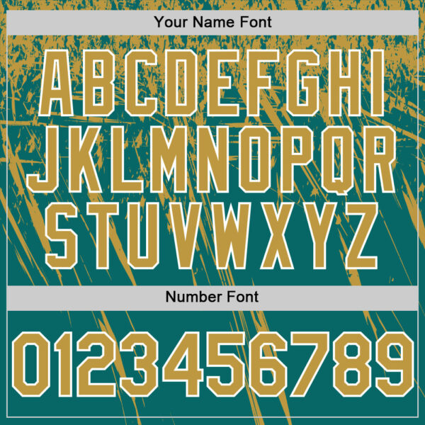 Custom Teal Old Gold-White Distressed Scratch Brush Stroke Authentic Baseball Jersey