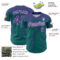 Custom Teal Purple-White Distressed Scratch Brush Stroke Authentic Baseball Jersey