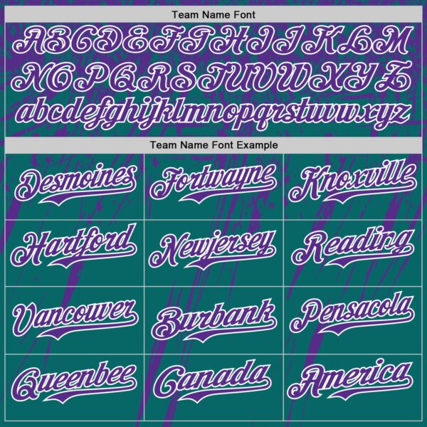 Custom Teal Purple-White Distressed Scratch Brush Stroke Authentic Baseball Jersey