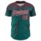 Custom Teal Crimson-White Distressed Scratch Brush Stroke Authentic Baseball Jersey