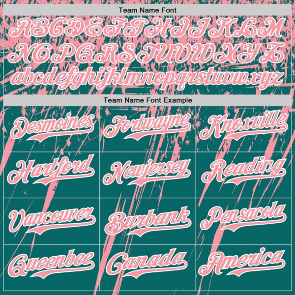 Custom Teal Medium Pink-White Distressed Scratch Brush Stroke Authentic Baseball Jersey