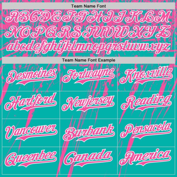 Custom Aqua Pink-White Distressed Scratch Brush Stroke Authentic Baseball Jersey