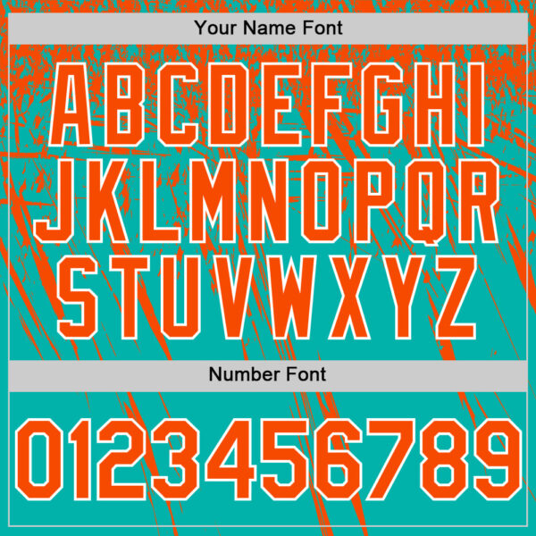 Custom Aqua Orange-White Distressed Scratch Brush Stroke Authentic Baseball Jersey