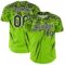 Custom Neon Green Black-White Distressed Scratch Brush Stroke Authentic Baseball Jersey