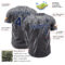 Custom Steel Gray Navy-Gray Distressed Scratch Brush Stroke Authentic Baseball Jersey