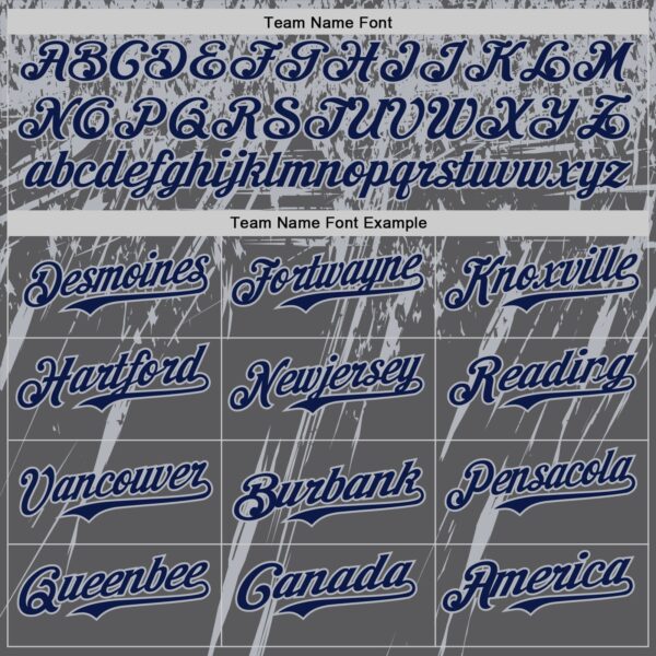 Custom Steel Gray Navy-Gray Distressed Scratch Brush Stroke Authentic Baseball Jersey