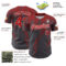 Custom Steel Gray Red-White Distressed Scratch Brush Stroke Authentic Baseball Jersey