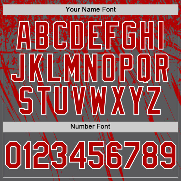 Custom Steel Gray Red-White Distressed Scratch Brush Stroke Authentic Baseball Jersey