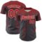 Custom Steel Gray Red-White Distressed Scratch Brush Stroke Authentic Baseball Jersey