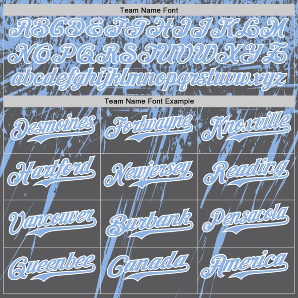 Custom Steel Gray Light Blue-White Distressed Scratch Brush Stroke Authentic Baseball Jersey