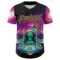 Custom Black Dark Purple-Yellow Alien UFO Space Galaxy Authentic Baseball Jersey