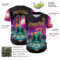 Custom Black Dark Purple-Yellow Alien UFO Space Galaxy Authentic Baseball Jersey