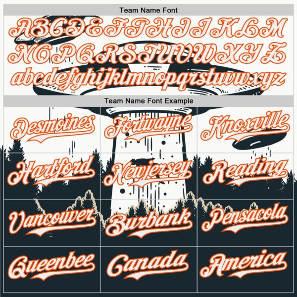 Custom White Orange-Black UFO Alien Abduction Authentic Baseball Jersey