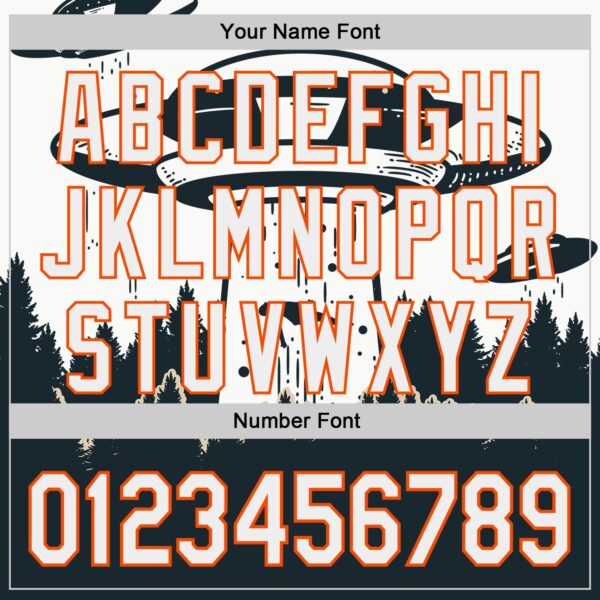 Custom White Orange-Black UFO Alien Abduction Authentic Baseball Jersey