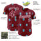 Custom Crimson White Cartoon Alien Galaxy Authentic Baseball Jersey
