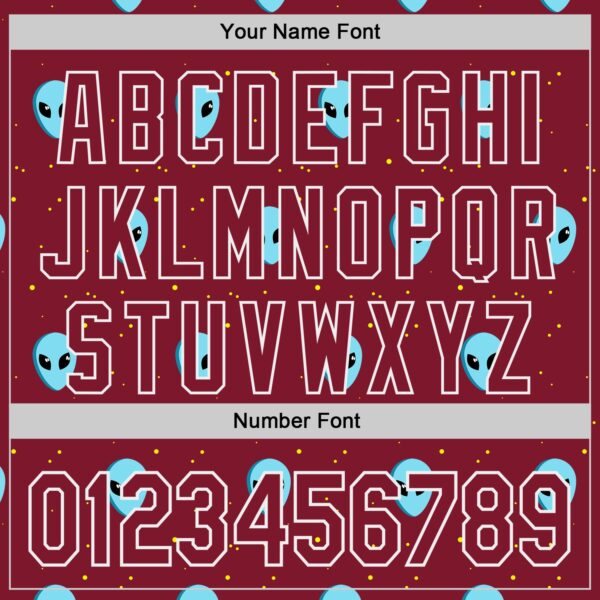 Custom Crimson White Cartoon Alien Galaxy Authentic Baseball Jersey