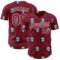Custom Crimson White Cartoon Alien Galaxy Authentic Baseball Jersey