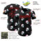 Custom Black Red Cartoon Alien Authentic Baseball Jersey
