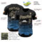 Custom Black Cream Alien UFO Galaxy Night Sky Town Authentic Baseball Jersey