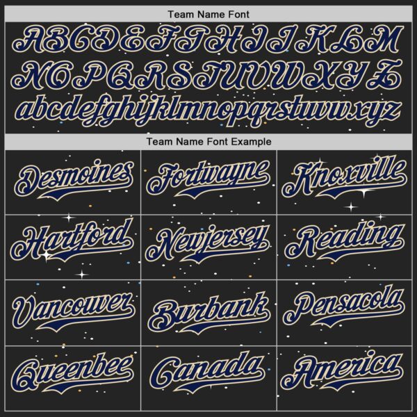 Custom Black Navy-Cream Alien UFO Galaxy Authentic Baseball Jersey