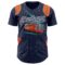 Custom Black Navy Orange-White Alien UFO Galaxy Authentic Baseball Jersey