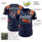 Custom Black Navy Orange-White Alien UFO Galaxy Authentic Baseball Jersey