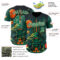 Custom Black Kelly Green-Cream Alien Spaceship Fleet UFO Galaxy Authentic Baseball Jersey