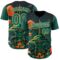 Custom Black Kelly Green-Cream Alien Spaceship Fleet UFO Galaxy Authentic Baseball Jersey