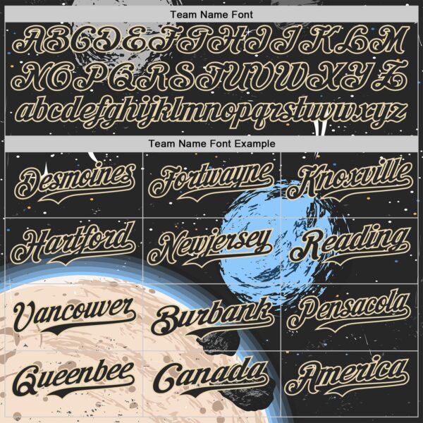 Custom Black Cream Alien Space Meteor UFO Galaxy Authentic Baseball Jersey