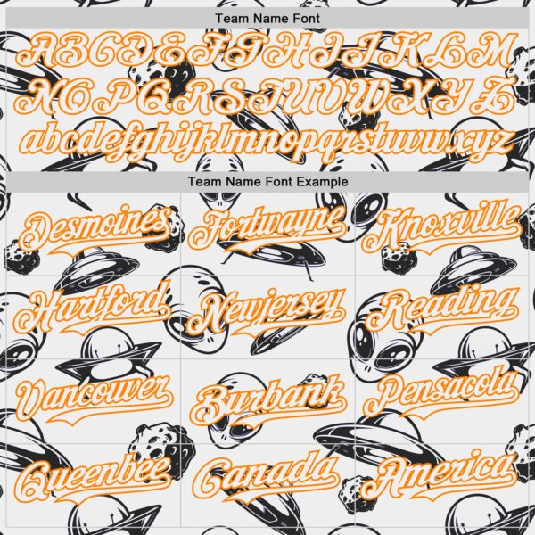 Custom White Bay Orange Alien UFO Authentic Baseball Jersey