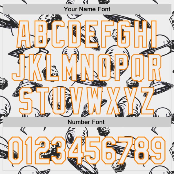 Custom White Bay Orange Alien UFO Authentic Baseball Jersey