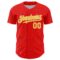 Custom Fire Red Gold-White 3D Pattern Design Confetti Colorful Speckle Authentic Baseball Jersey
