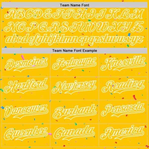 Custom Yellow White 3D Pattern Design Confetti Colorful Speckle Authentic Baseball Jersey