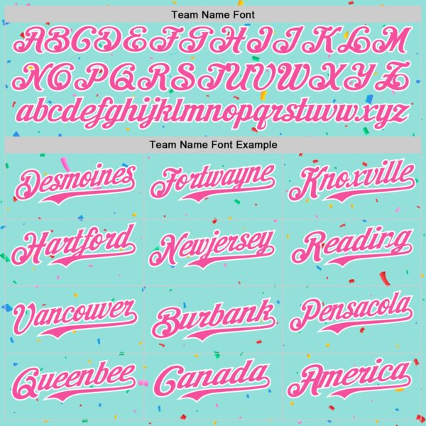 Custom Ice Blue Pink-White 3D Pattern Design Confetti Colorful Speckle Authentic Baseball Jersey
