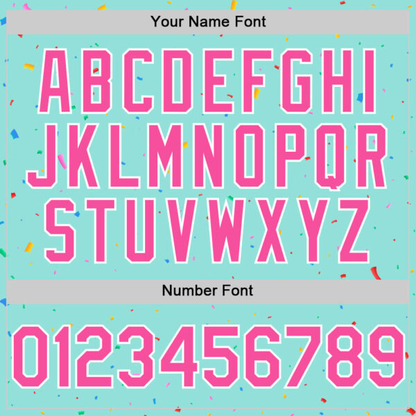 Custom Ice Blue Pink-White 3D Pattern Design Confetti Colorful Speckle Authentic Baseball Jersey