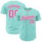 Custom Ice Blue Pink-White 3D Pattern Design Confetti Colorful Speckle Authentic Baseball Jersey