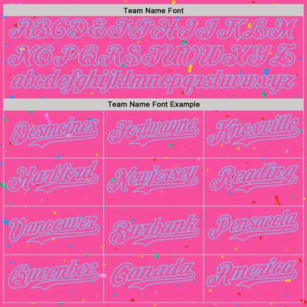 Custom Pink Light Blue 3D Pattern Design Confetti Colorful Speckle Authentic Baseball Jersey
