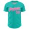 Custom Aqua Black-White 3D Pattern Design Confetti Colorful Speckle Authentic Baseball Jersey