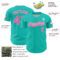 Custom Aqua Black-White 3D Pattern Design Confetti Colorful Speckle Authentic Baseball Jersey
